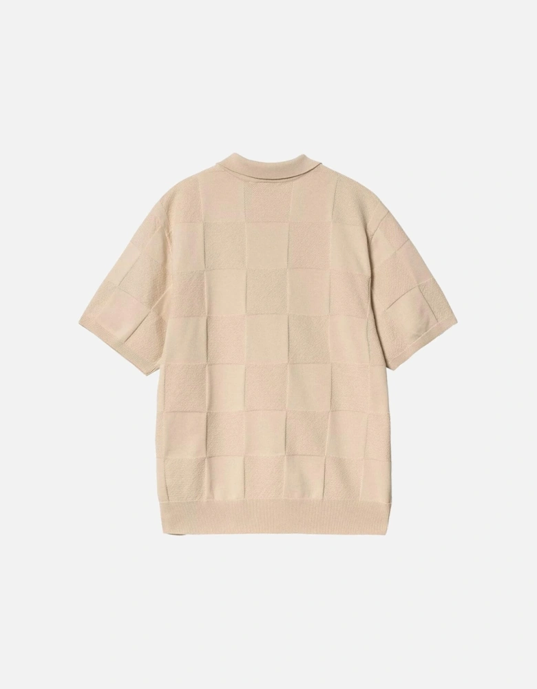 S/S Checker Polo Cotton Knit - Fleur De Sel