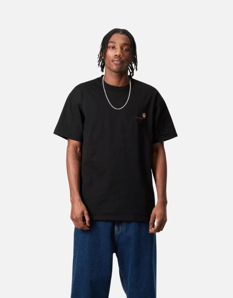 S/S American Script T-Shirt - Black