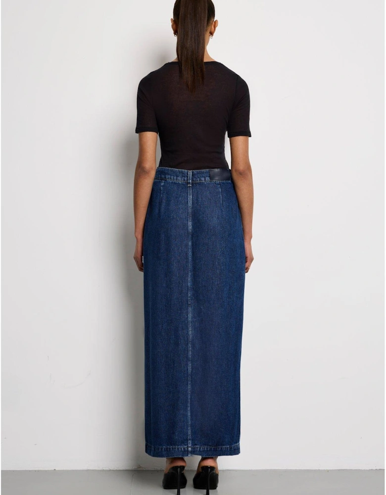 Aime Denim Maxi Skirt Go Getter - Midi Wash