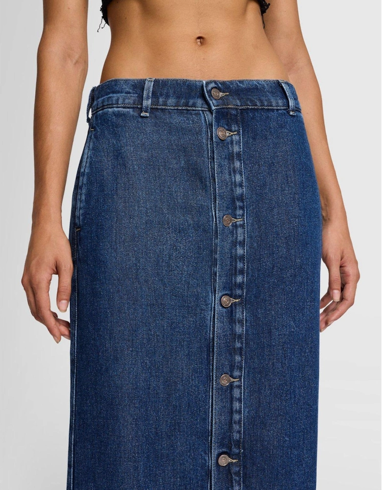 Aime Denim Maxi Skirt Go Getter - Midi Wash