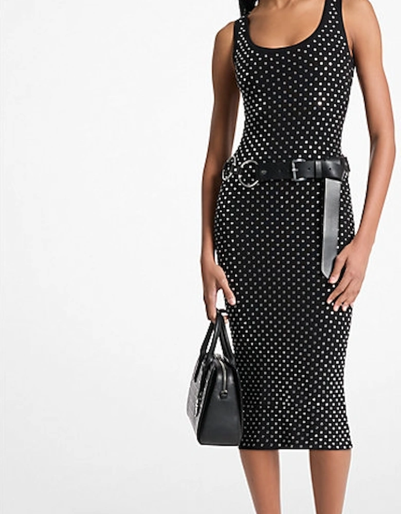 Studded Viscose Blend Midi Dress