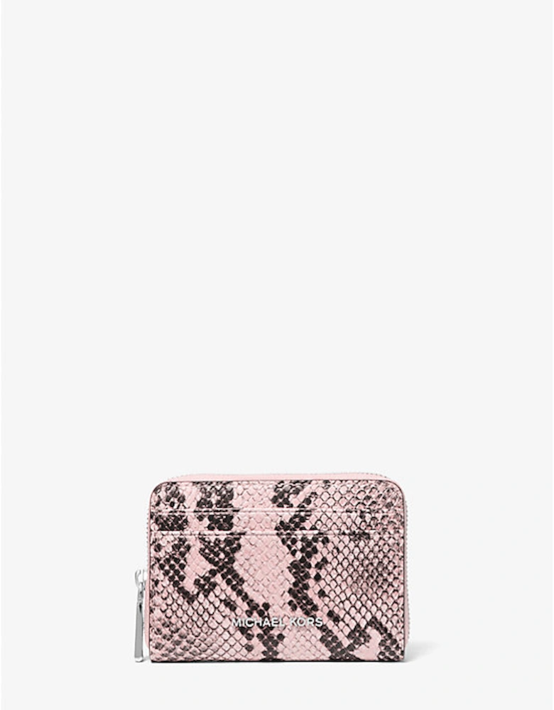 Jet Set Small Snake Embossed Leather Wallet