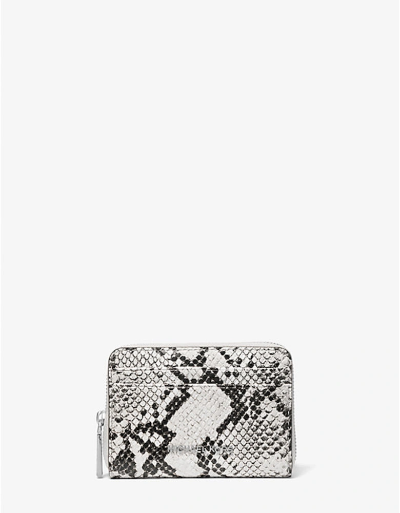 Jet Set Small Snake Embossed Leather Wallet