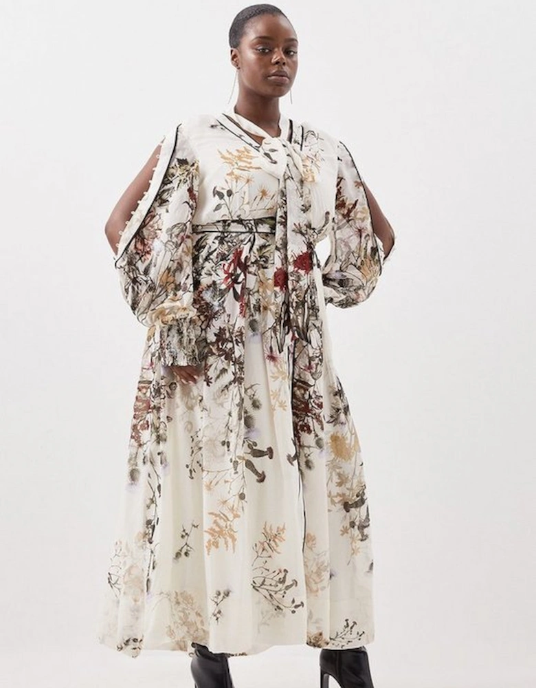 Lydia Millen Plus Size Viscose Floral Print Woven Maxi Dress