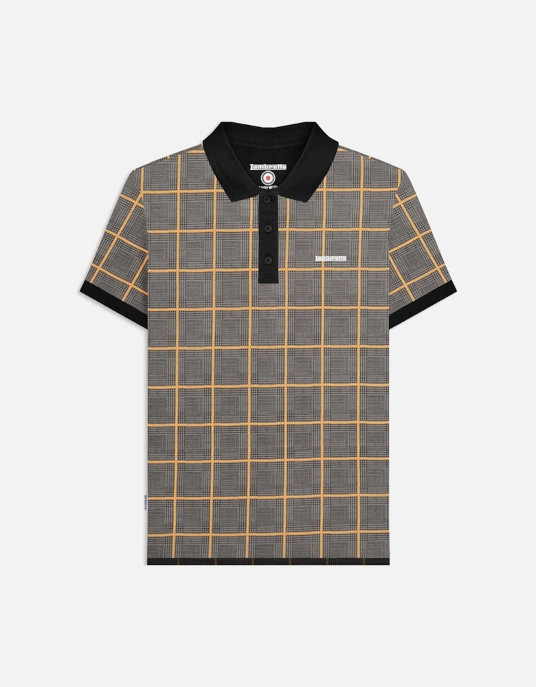 Mens Pow Check Polo Short Sleeve Polo Shirt