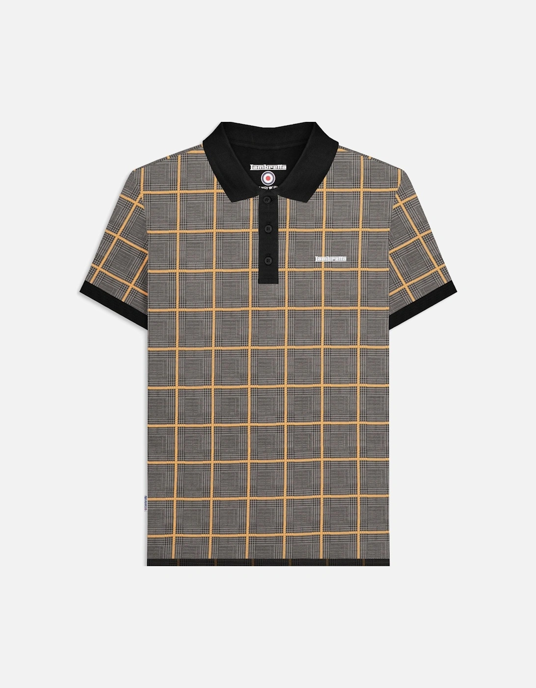 Mens Pow Check Polo Short Sleeve Polo Shirt, 2 of 1