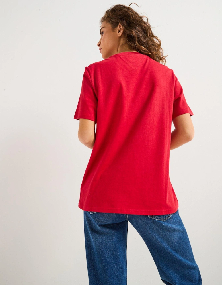 Varisty Logo Oversized T-Shirt - Red