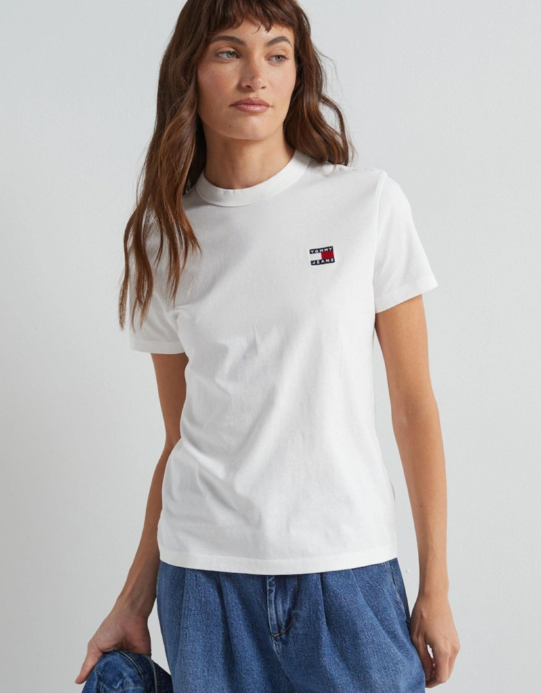 Badge Logo Relaxed T-Shirt - White