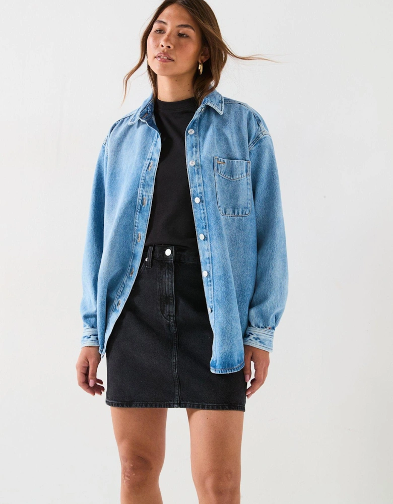 Relaxed Fit Denim Shirt - Blue