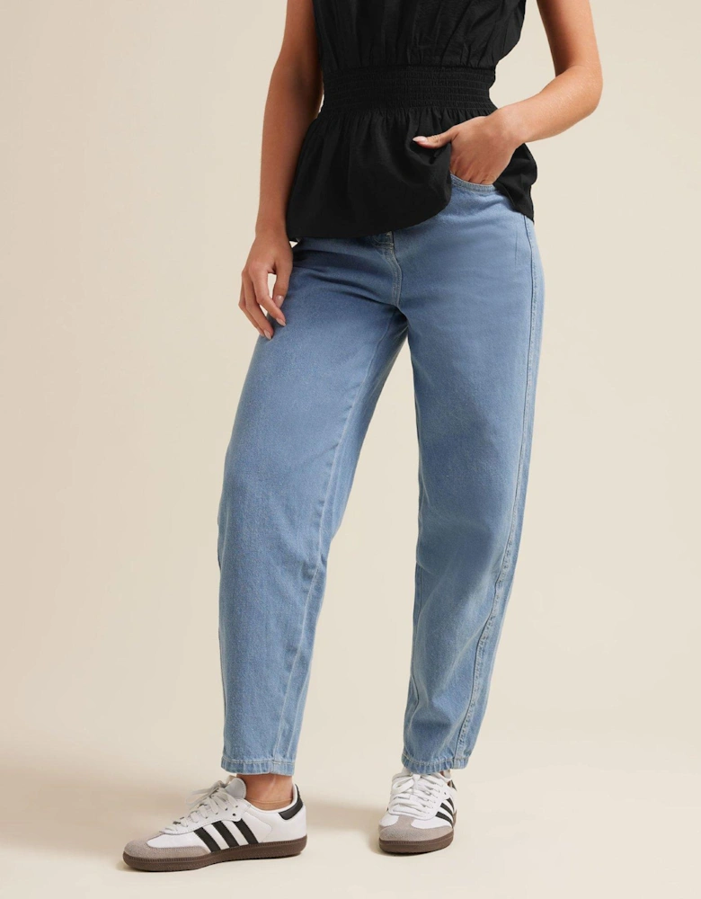 Petite Barrel Leg Jeans - Blue