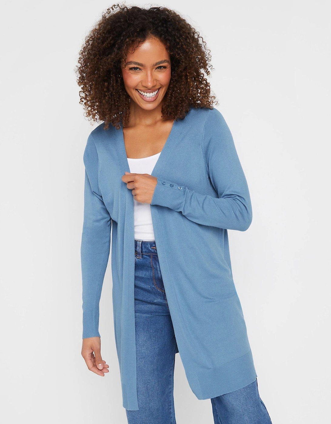 Longline Cardigan - Blue, 2 of 1