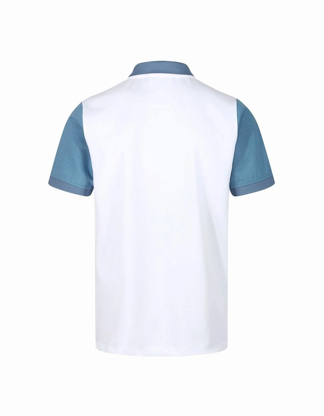 Luke Saddleworth Short Sleeve Polo Shirt White Blue