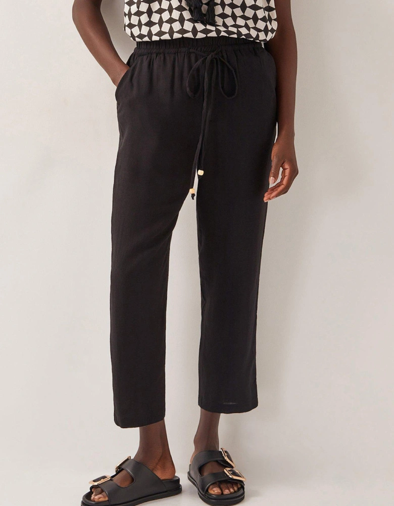 Penina Linen Trousers - Black