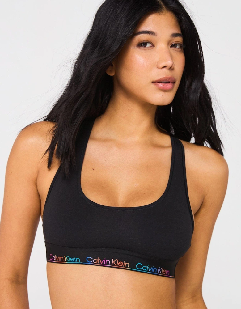 Icon Cotton Pride Unlined Bralette - Black