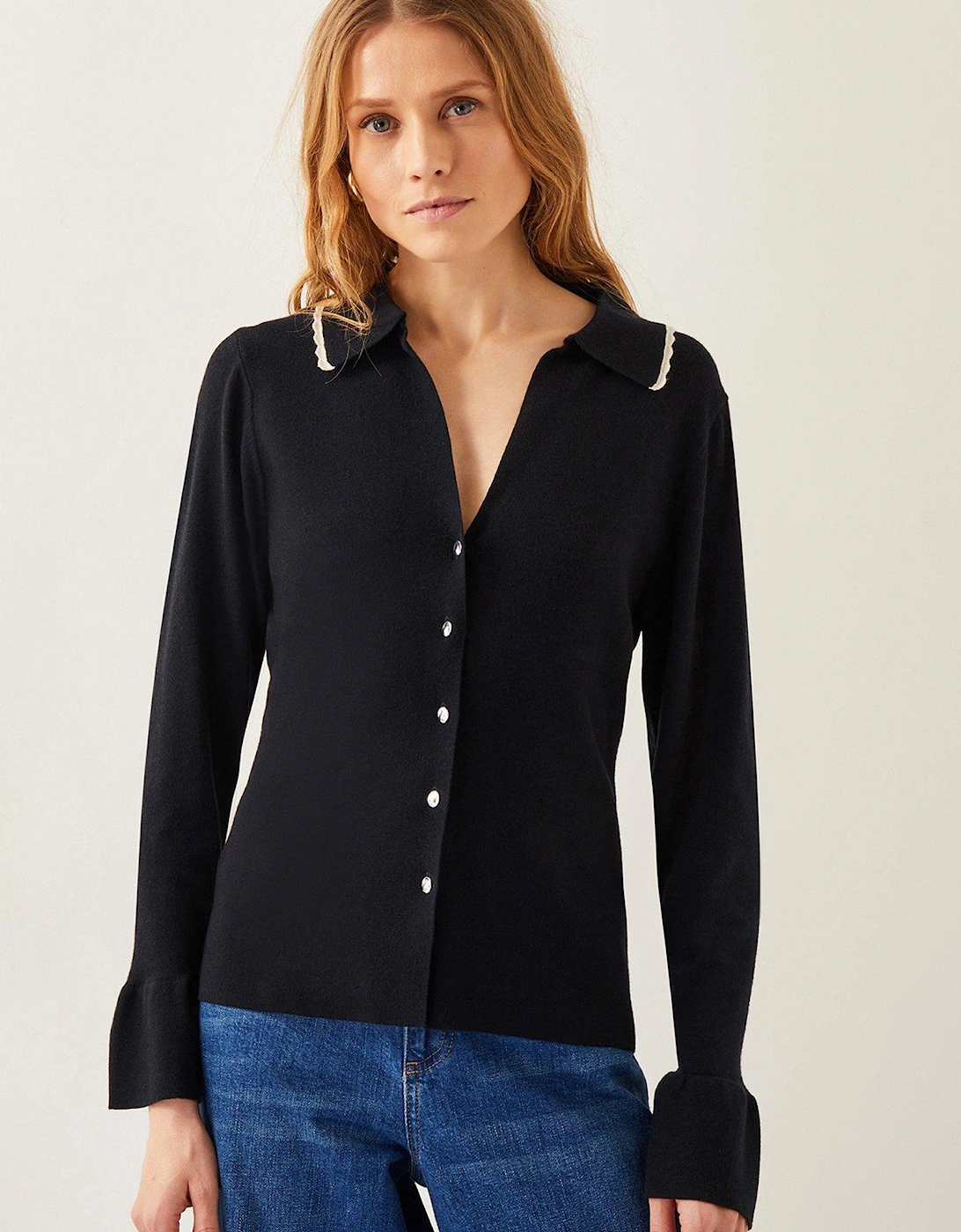 Bray Button Cardigan - Black, 2 of 1