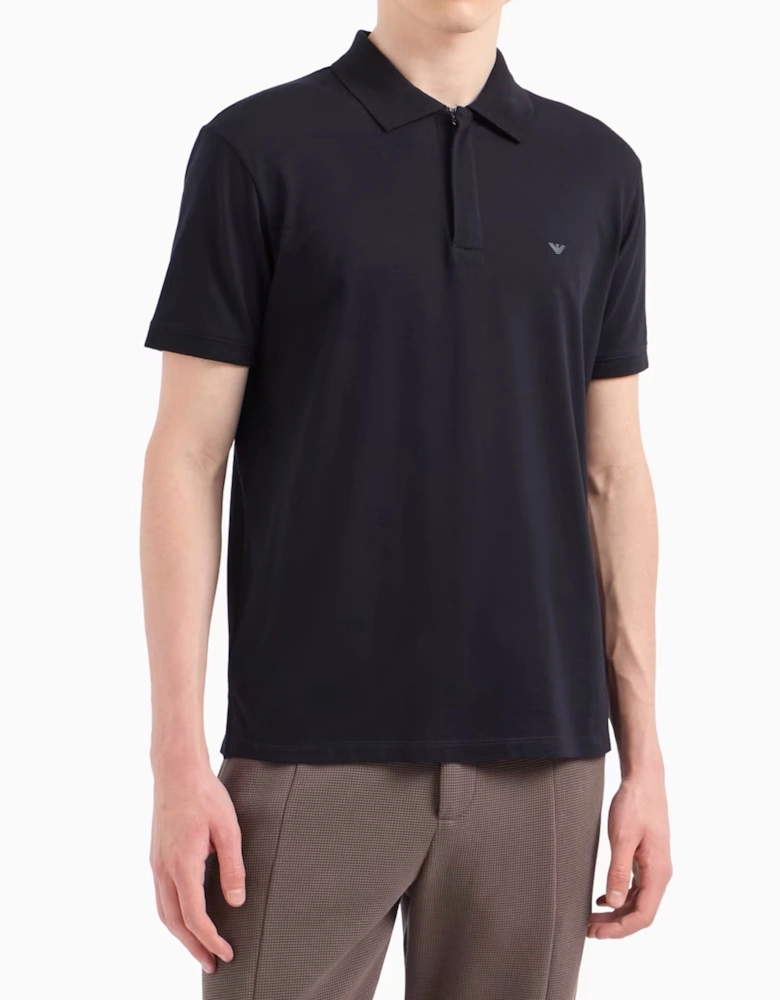 Branded Cotton Polo Navy