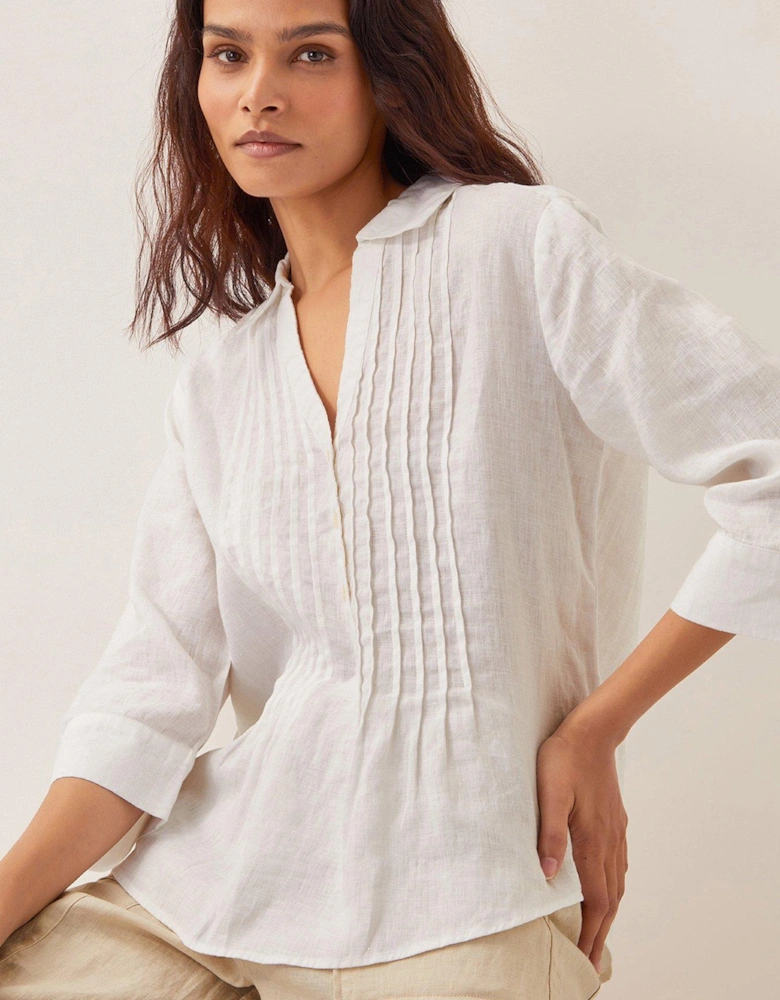 Elsie Linen Blouse - White