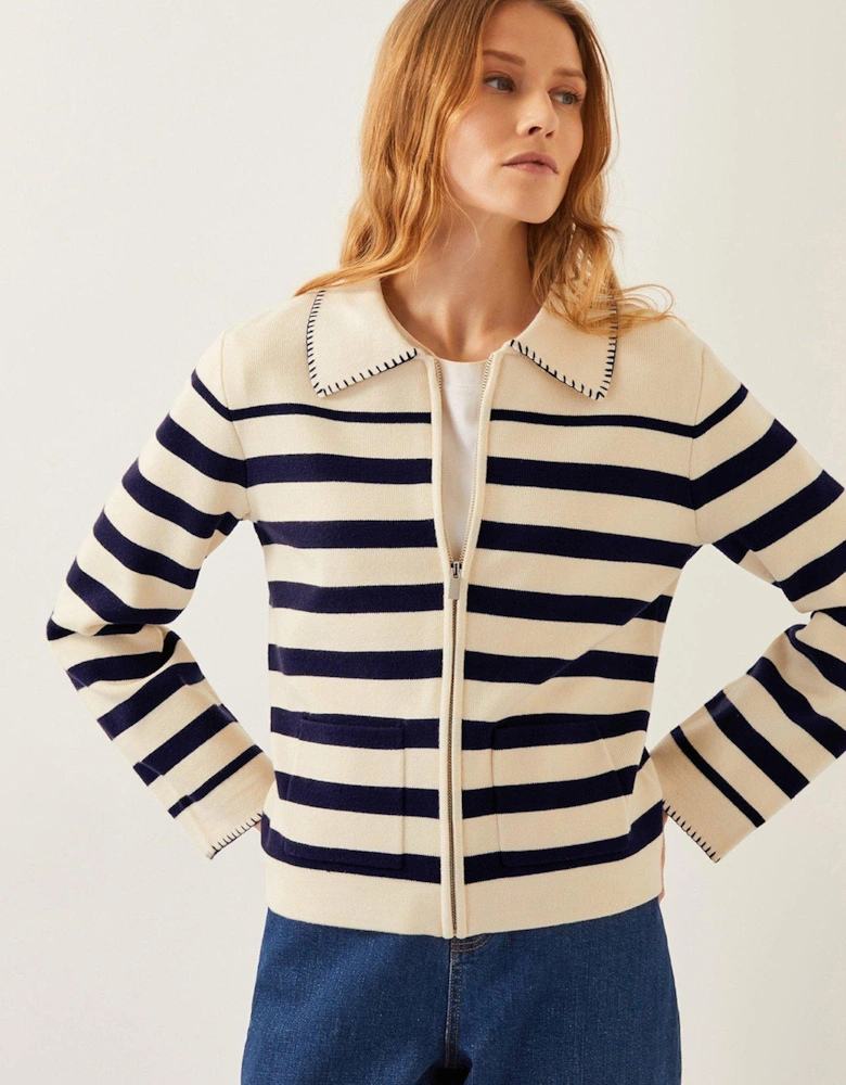 Sabine Stripe Jacket - Ivory