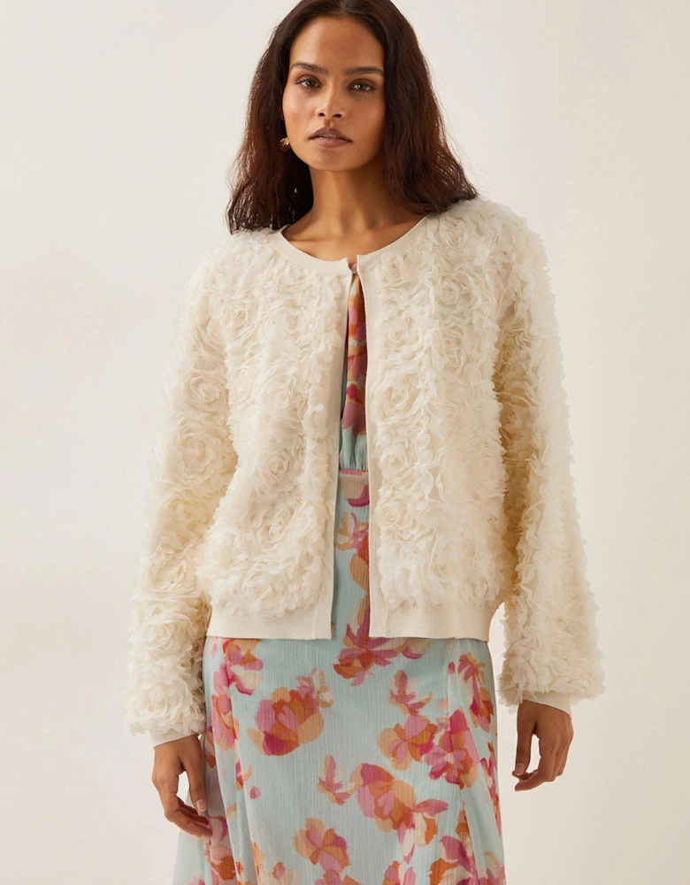 Fi Floral Knit Cardigan - Ivory