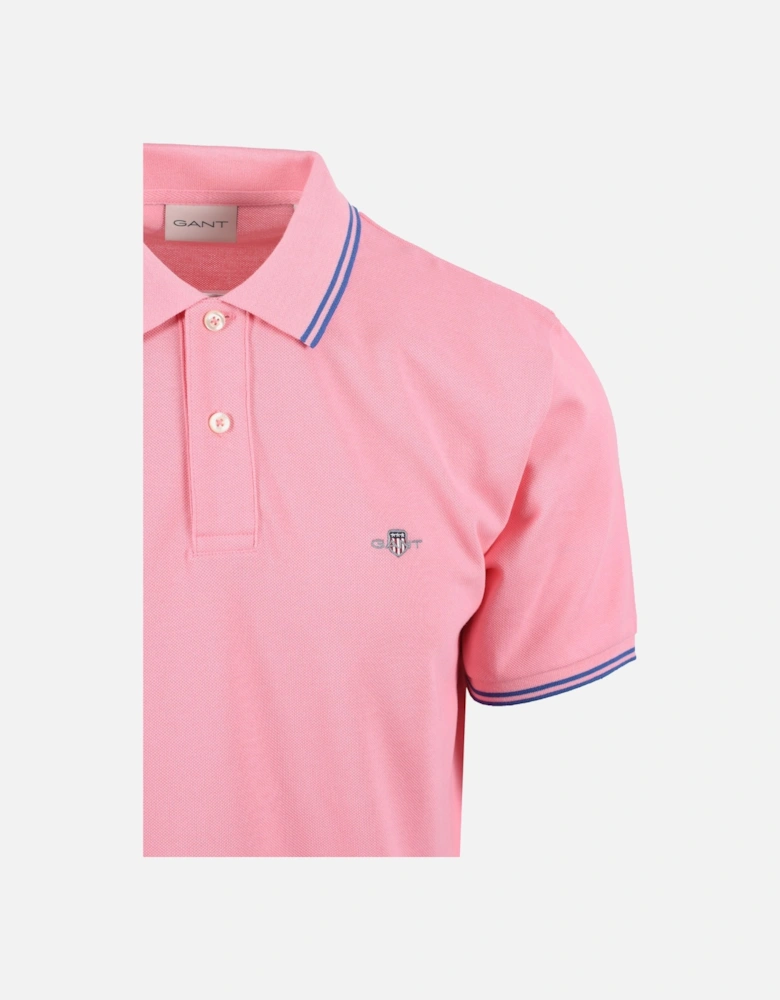 Contrast Tipping Polo Geranium Pink