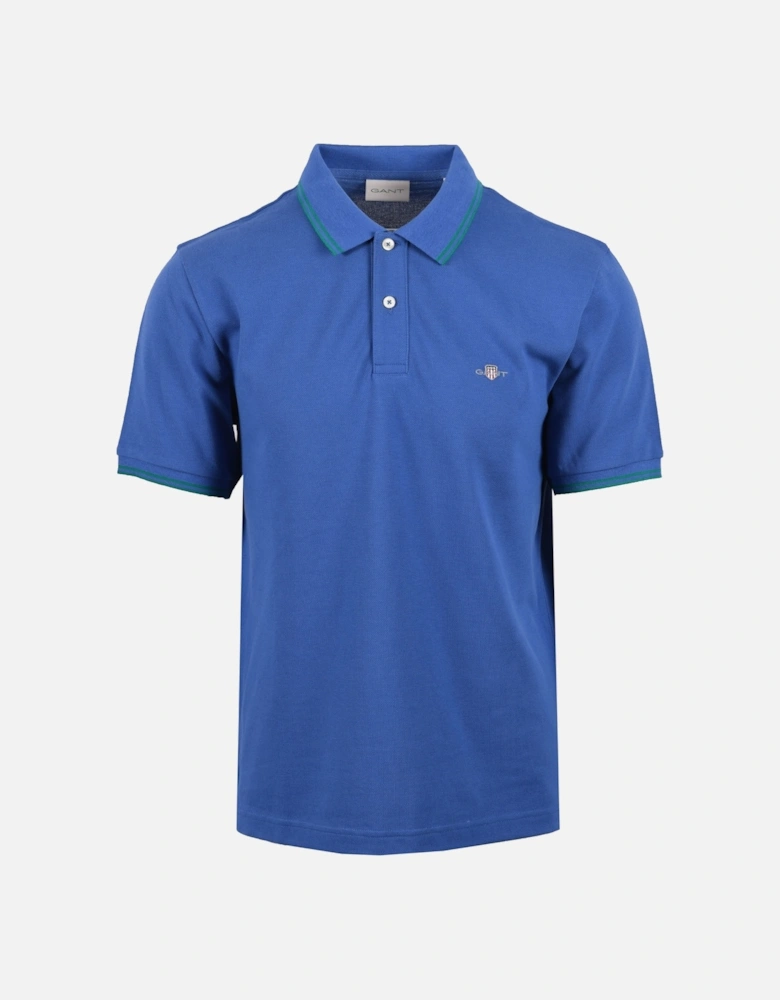 Contrast Tipping Polo Rich Blue