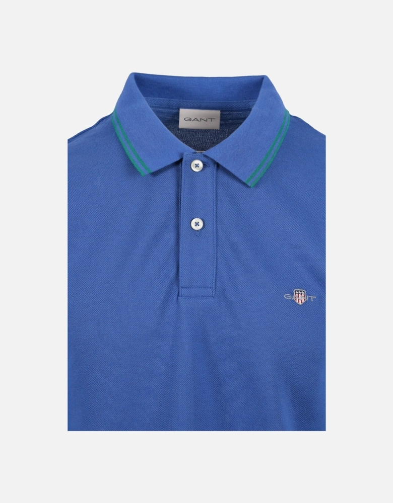 Contrast Tipping Polo Rich Blue