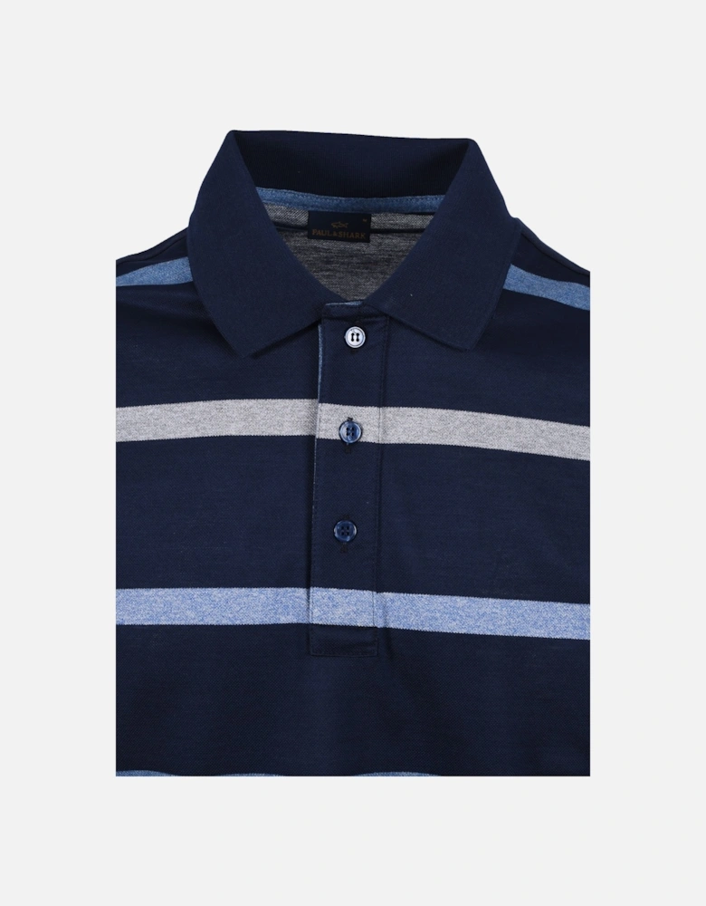 Paul And Shark Polo Shirt Navy Multi Stripe