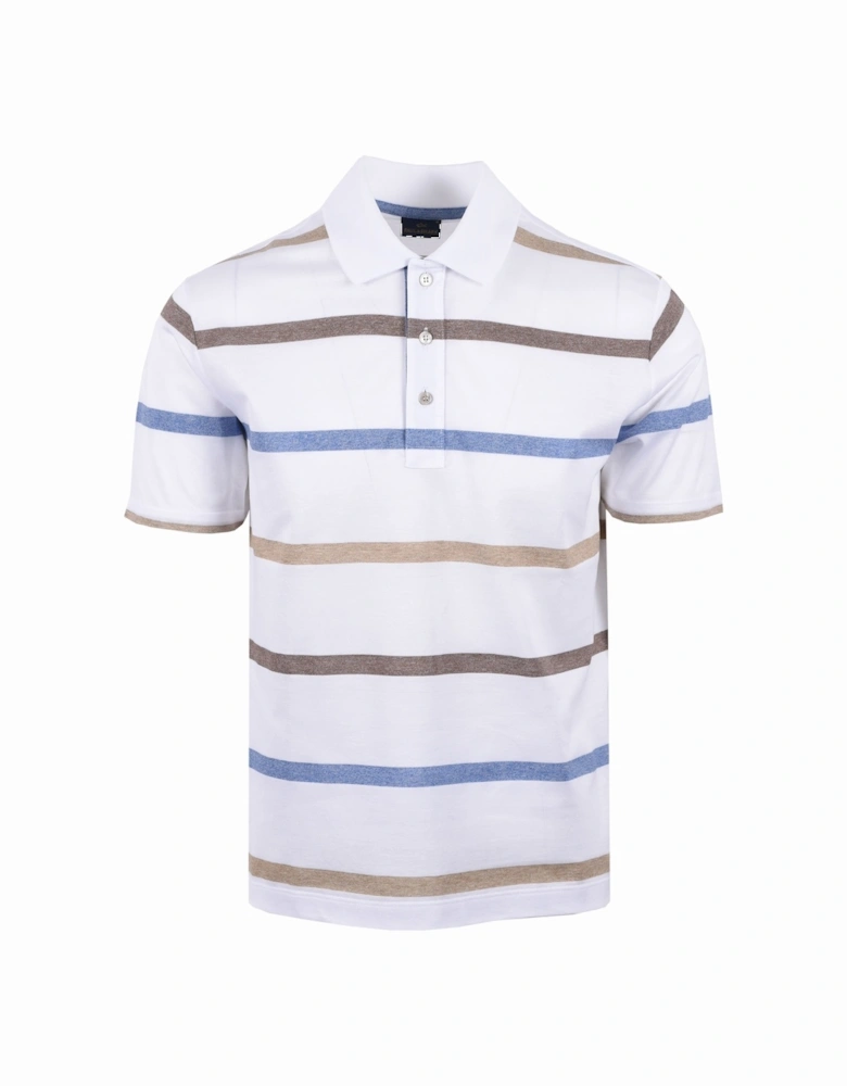 Paul And Shark Polo Shirt White Multi Stripe