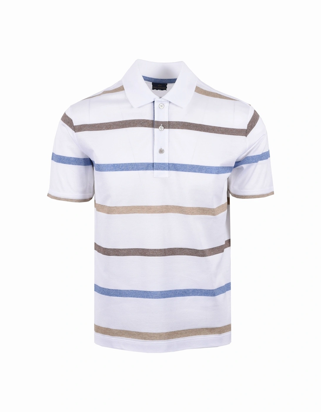 Paul And Shark Polo Shirt White Multi Stripe, 5 of 4