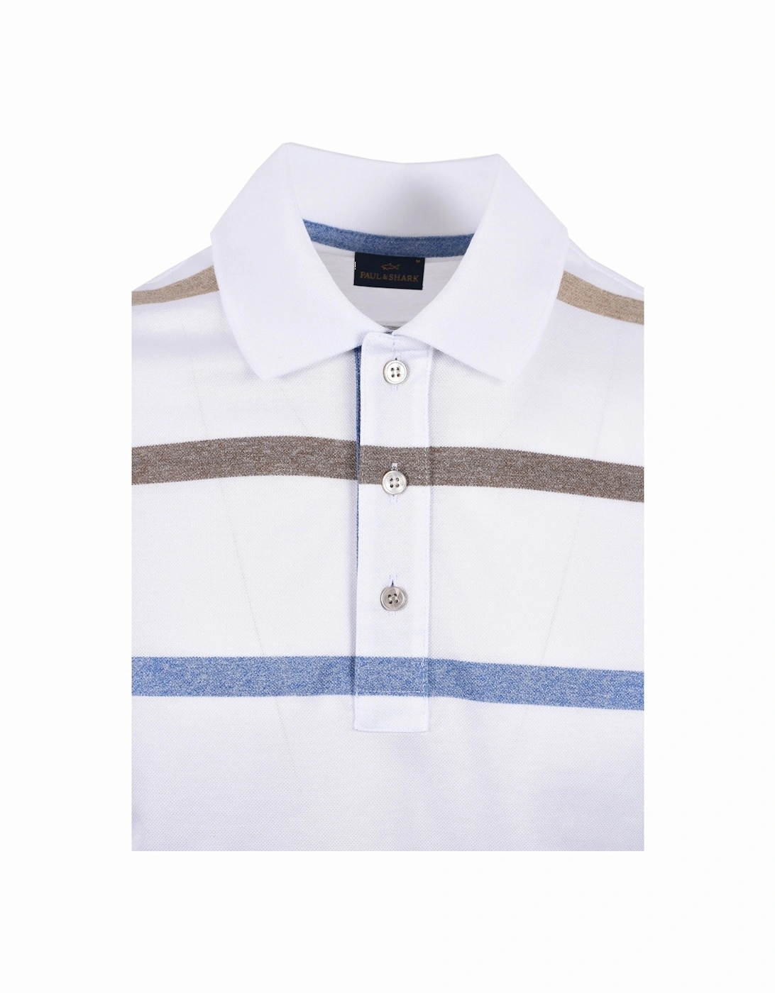 Paul And Shark Polo Shirt White Multi Stripe