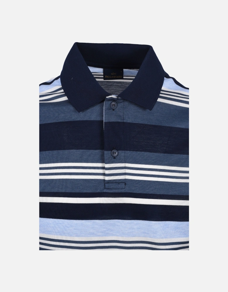 Paul And Shark Polo Blue/White Multi Stripe