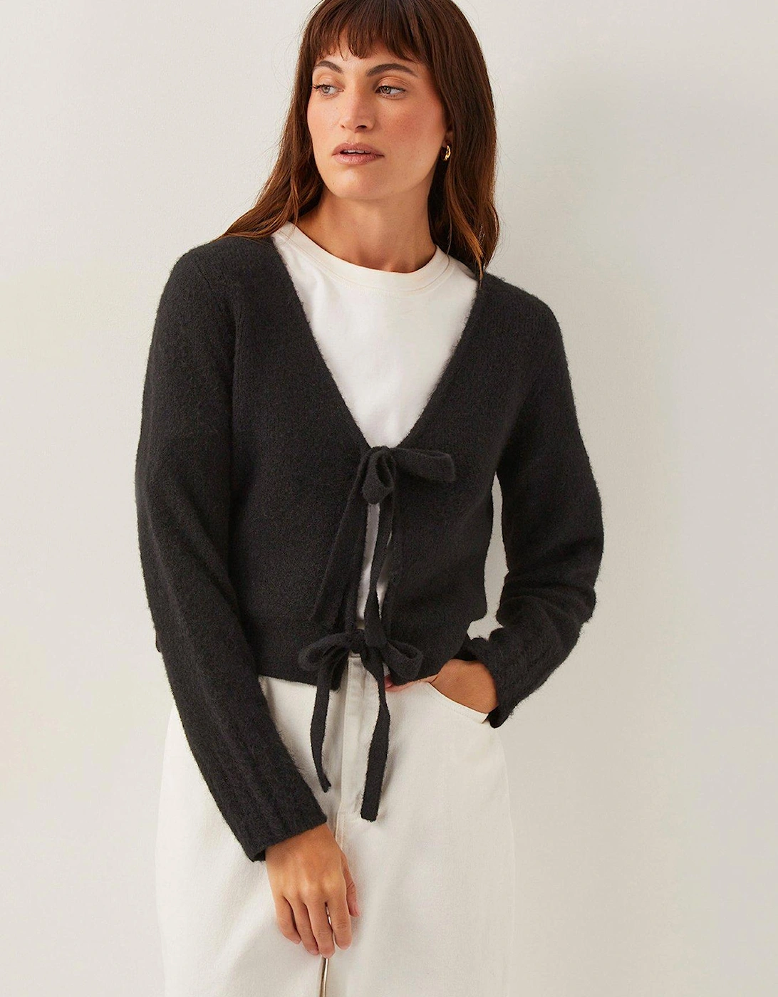 Tina Tie Cardigan - Black, 2 of 1