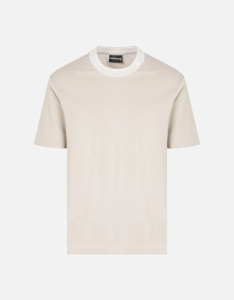 Branded Collar T-Shirt Beige