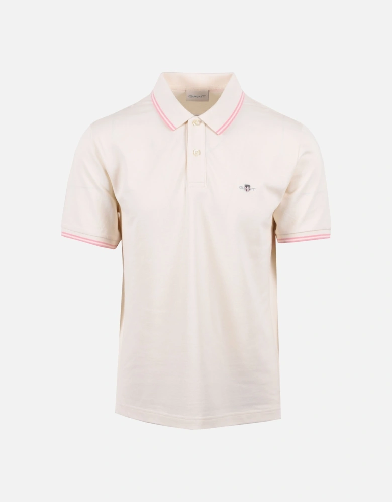 Contrast Tipping Polo Cream