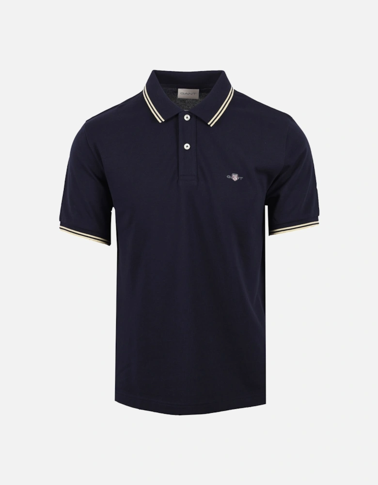 Contrast Tipping Polo Evening Blue