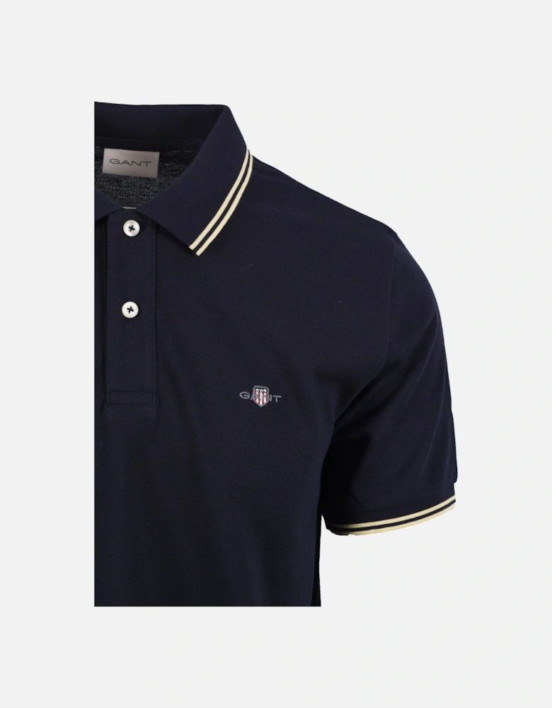 Contrast Tipping Polo Evening Blue