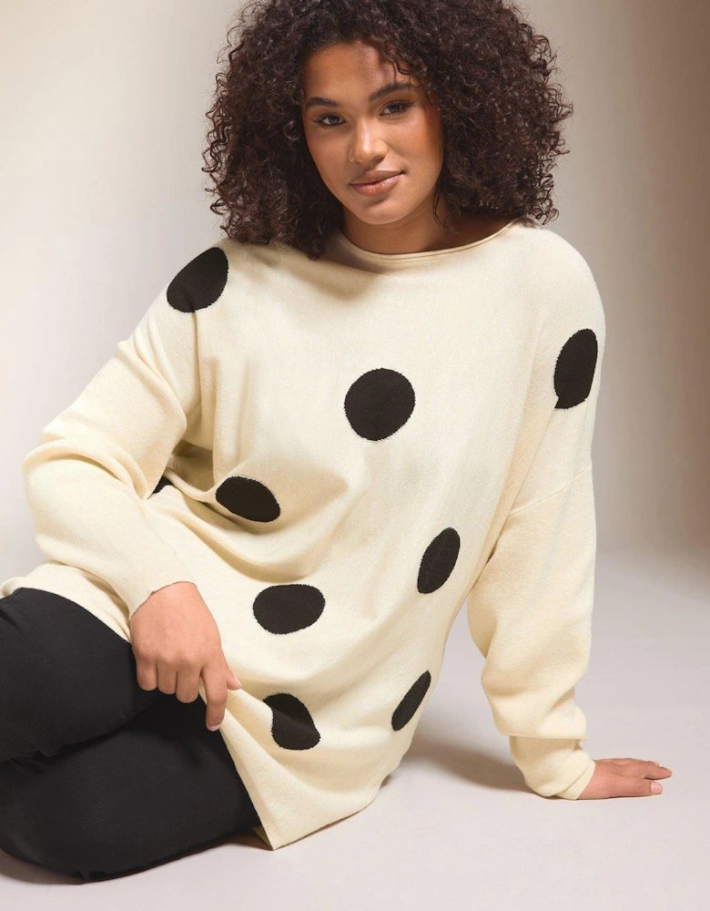 Spot Jacquard Jumper - Ivory