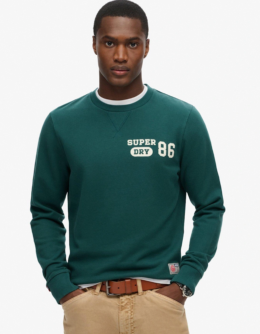 Athletic Printed Logo Crew Neck Sweat Top - Dark Green, 2 of 1