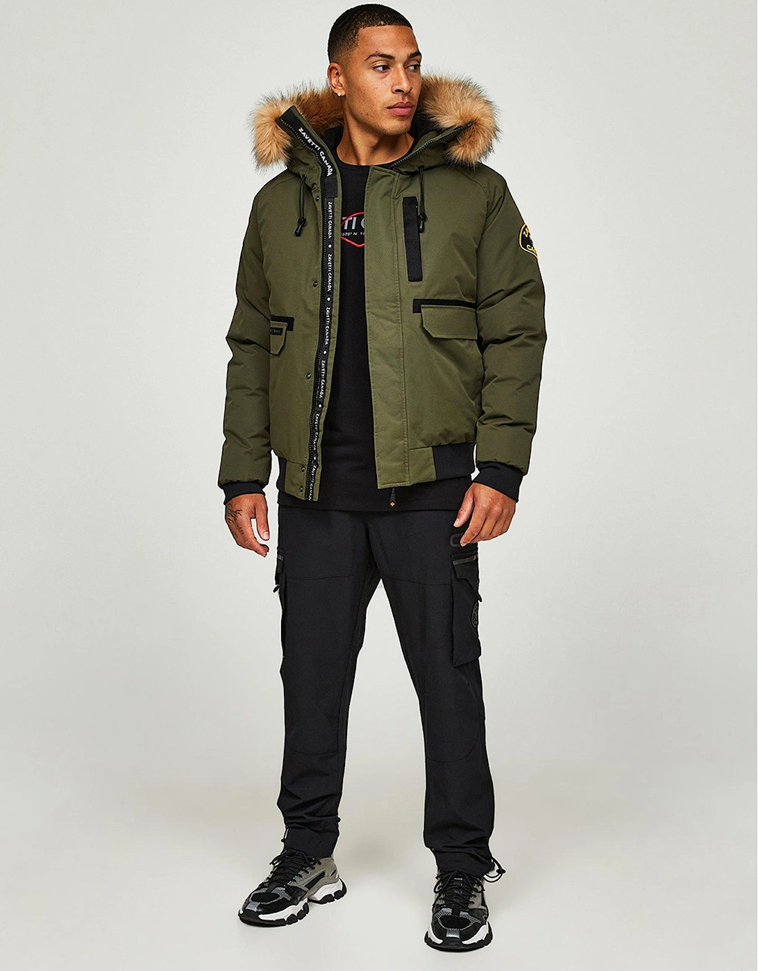 Abelli 2.0 Hooded Bomber Coat - Khaki
