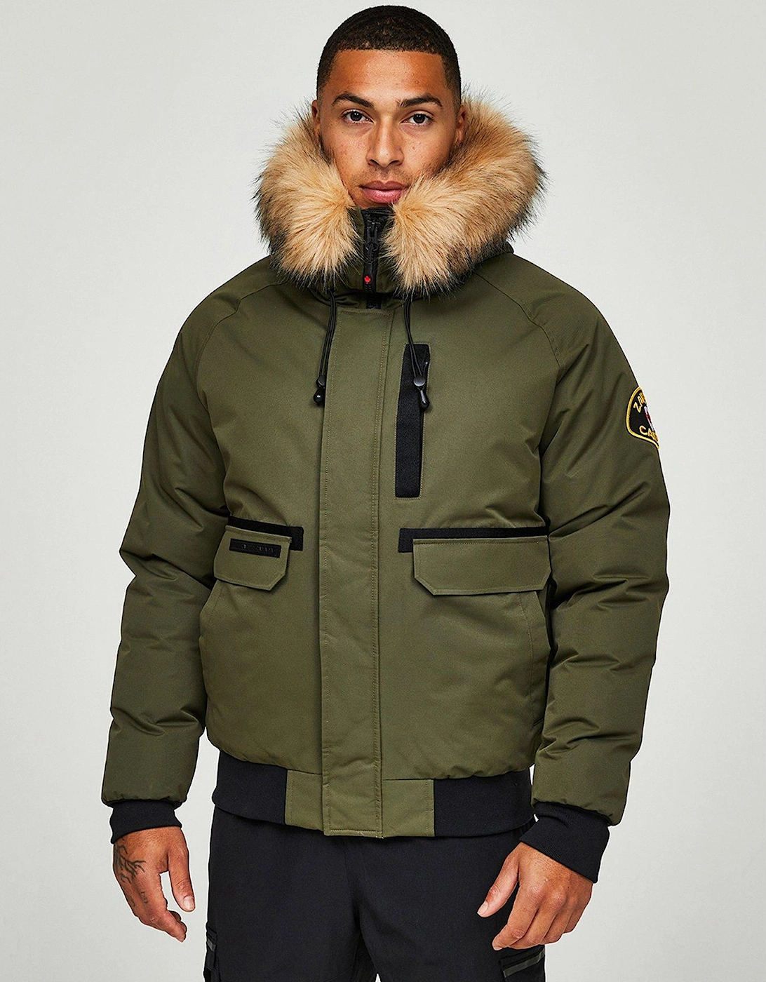 Abelli 2.0 Hooded Bomber Coat - Khaki