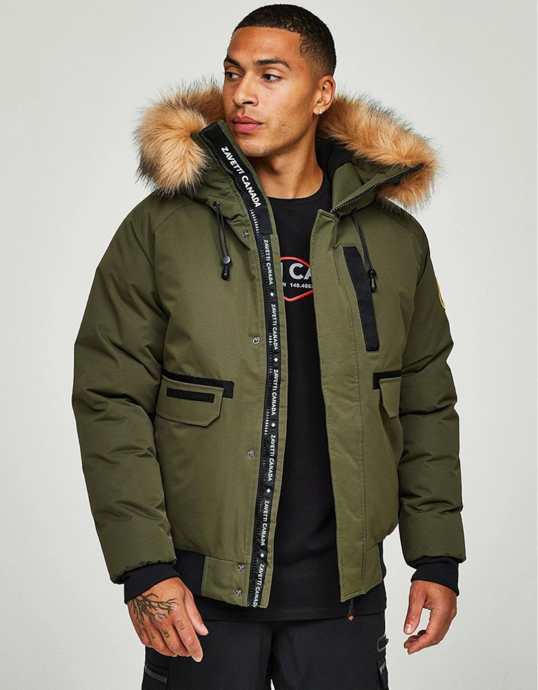 Abelli 2.0 Hooded Bomber Coat - Khaki
