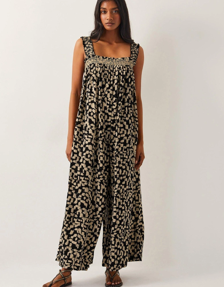 Ania Print Jumpsuit - Black