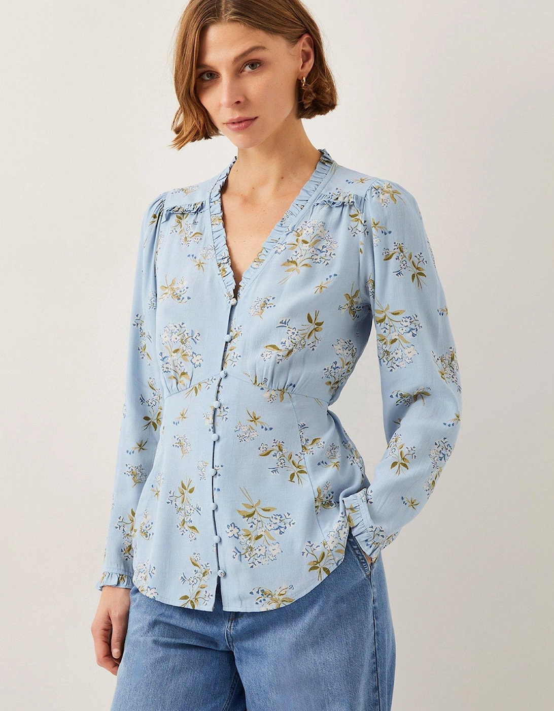 Sarah Floral Blouse - Blue, 2 of 1