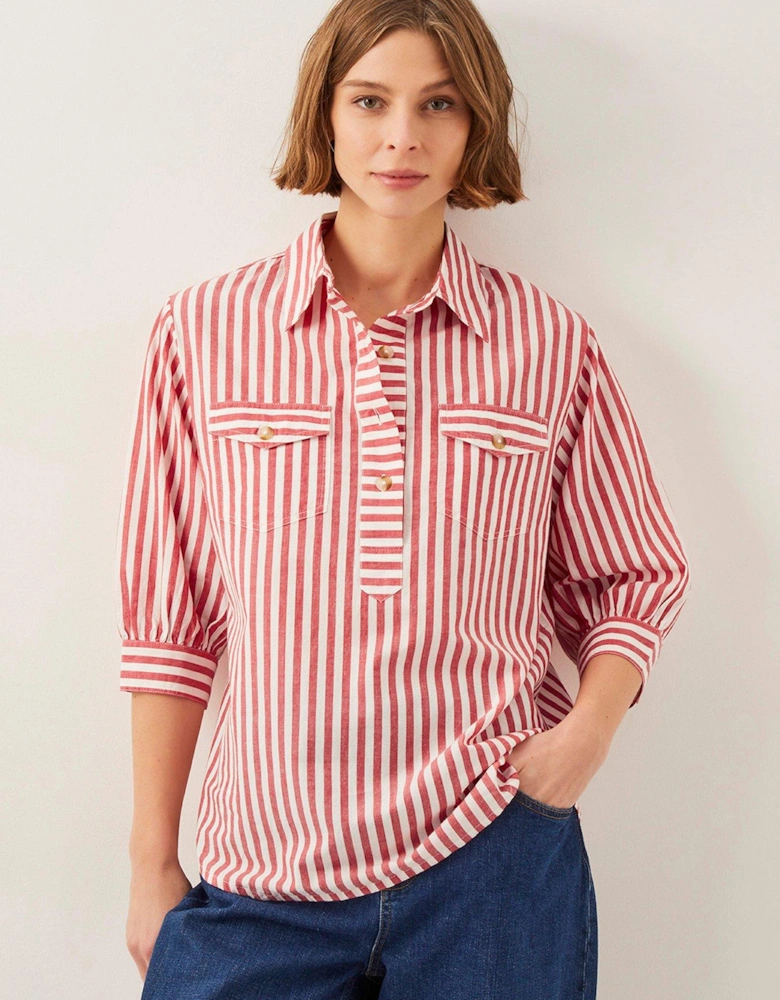 Liv Stripe Shirt - Red