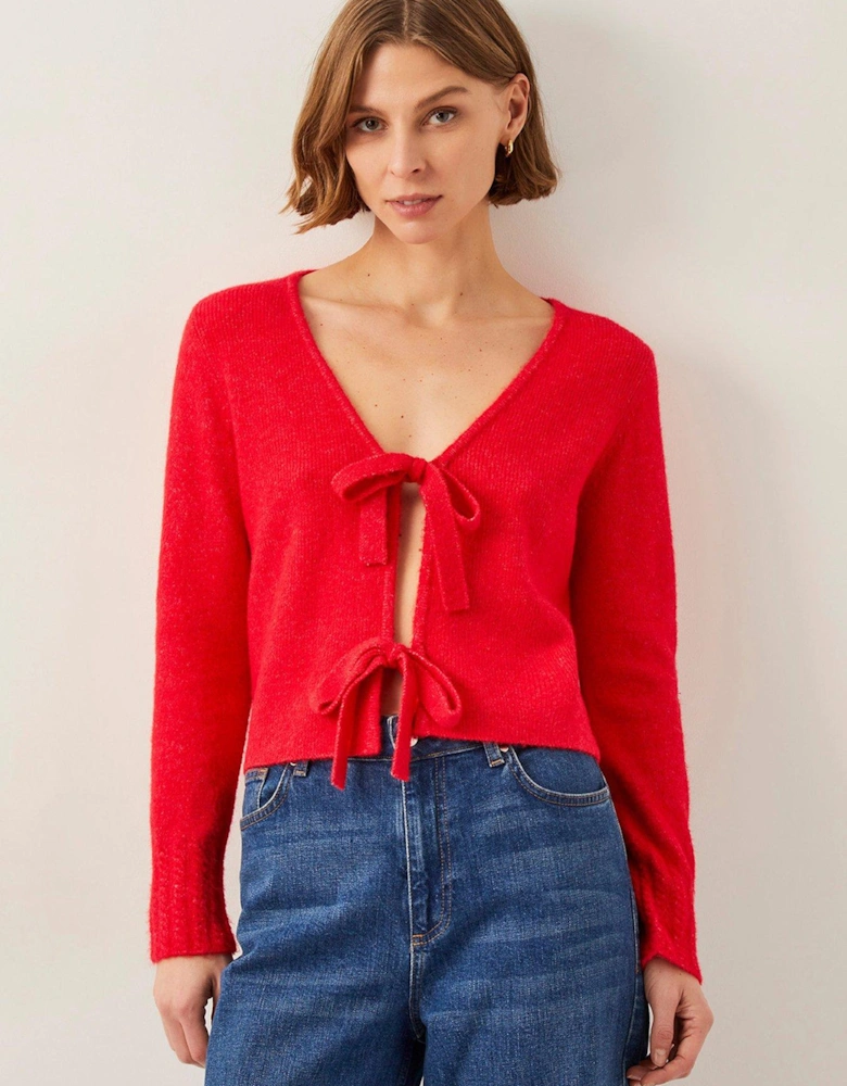 Tina Tie Cardigan - Red