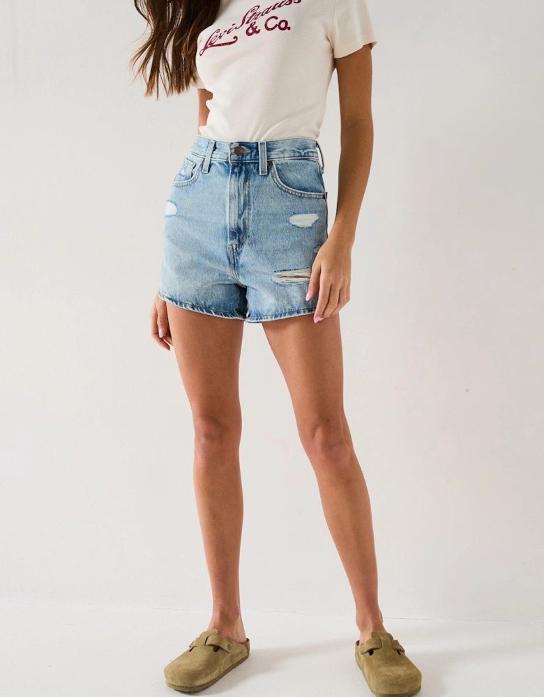 High-Waisted Mom Shorts - Light Touch