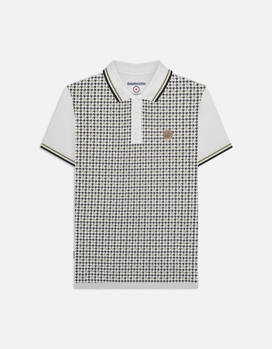 Mens Houndstooth Short Sleeve Polo Shirt, 2 of 1