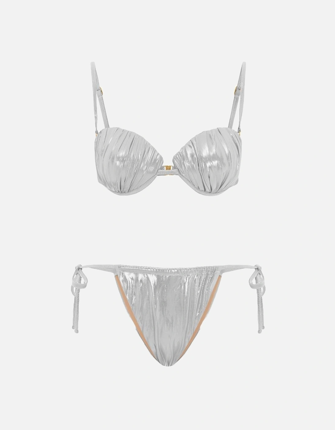 Daphne Elegant Cupped Silver Bikini Top, 4 of 3