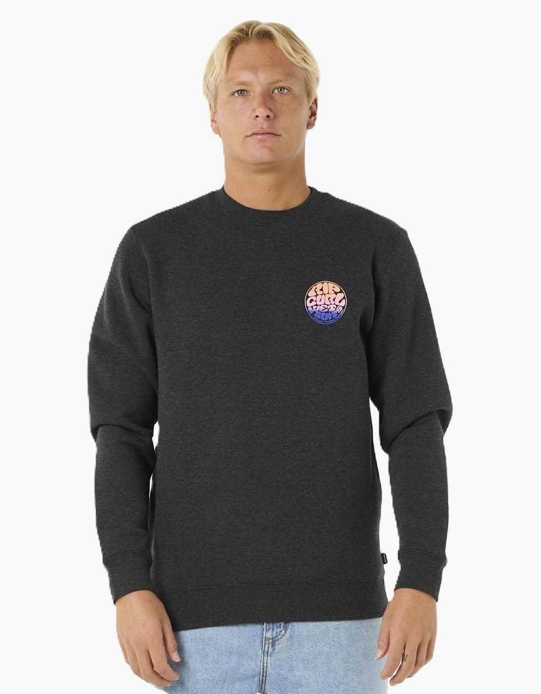 Ripcurl Men's Rip Curl Mens Wetsuit Icon Crew Neck Sweatshirt - Black Marle - Size: S