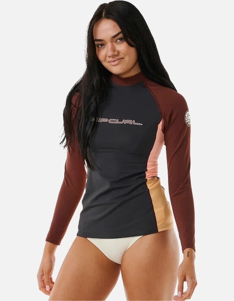 Rip Curl Womens Block Party Long Sleeve UV Protect Rash Vest